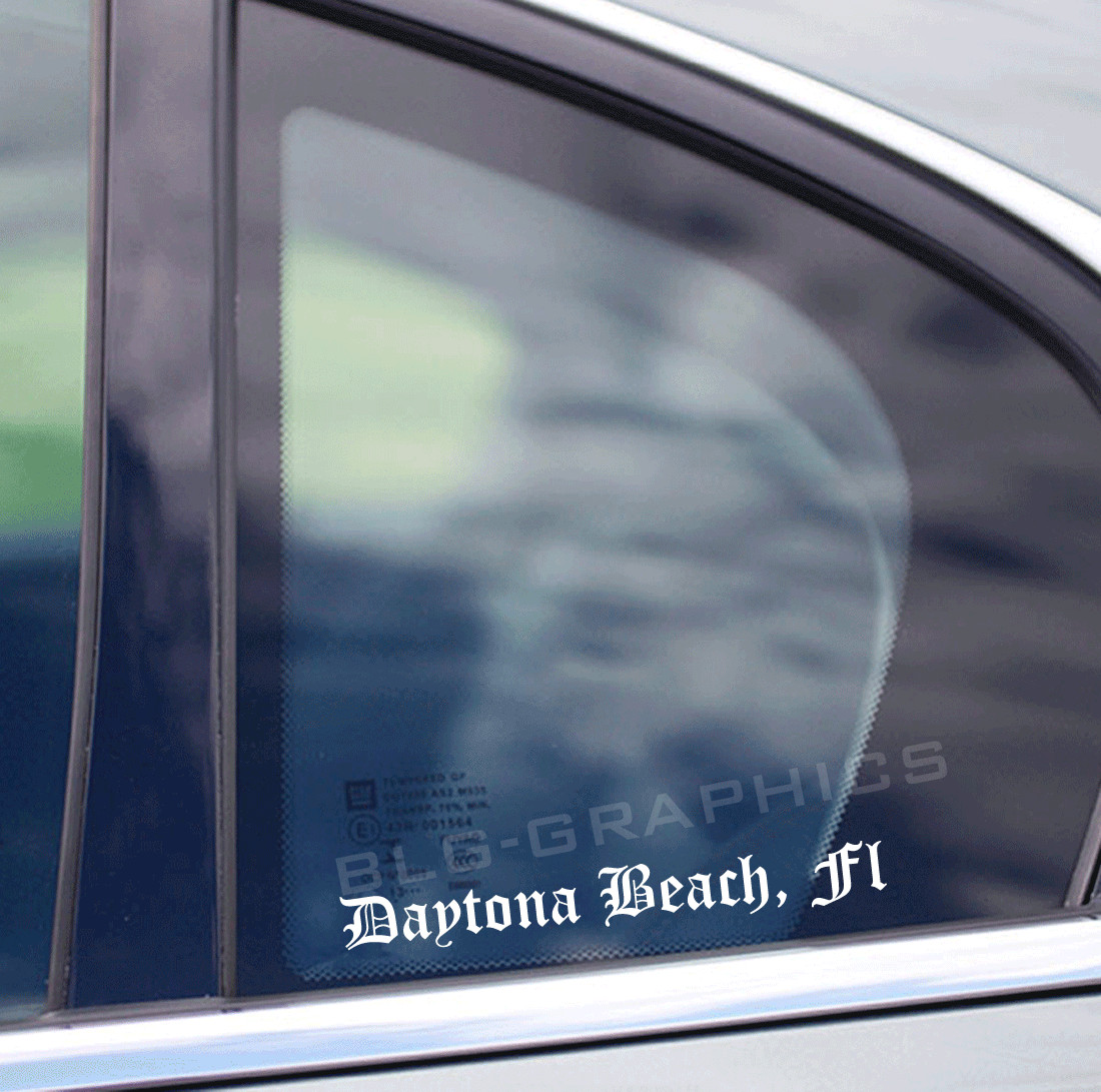 Daytona Beach Florida sticker decal (2) jdm motorcycle truck car helmet window