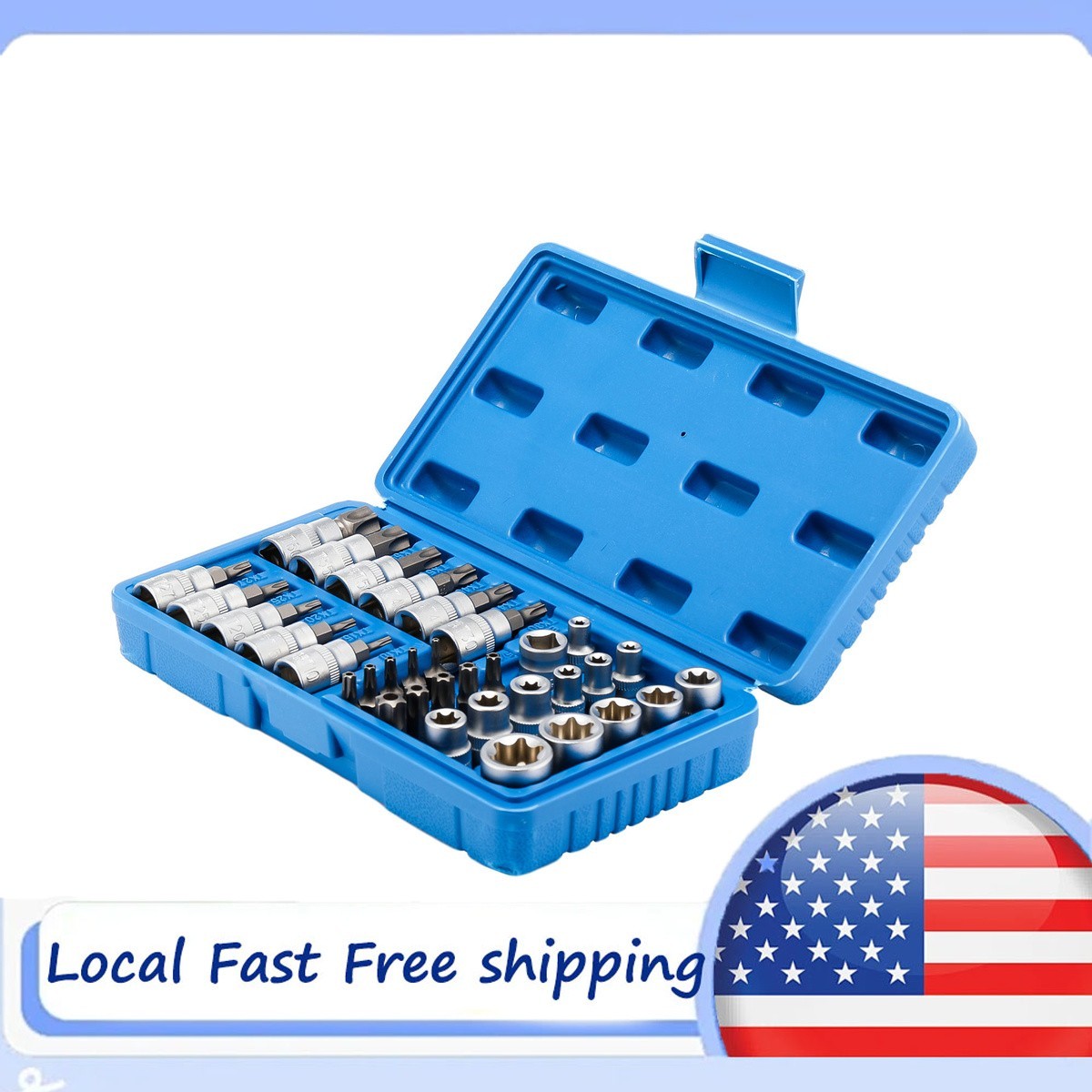 Inverted Torx Socket Set E4 E5 E6 E8 E10 E12 E14 E16 E18 E20 Sizes Chrome Finish