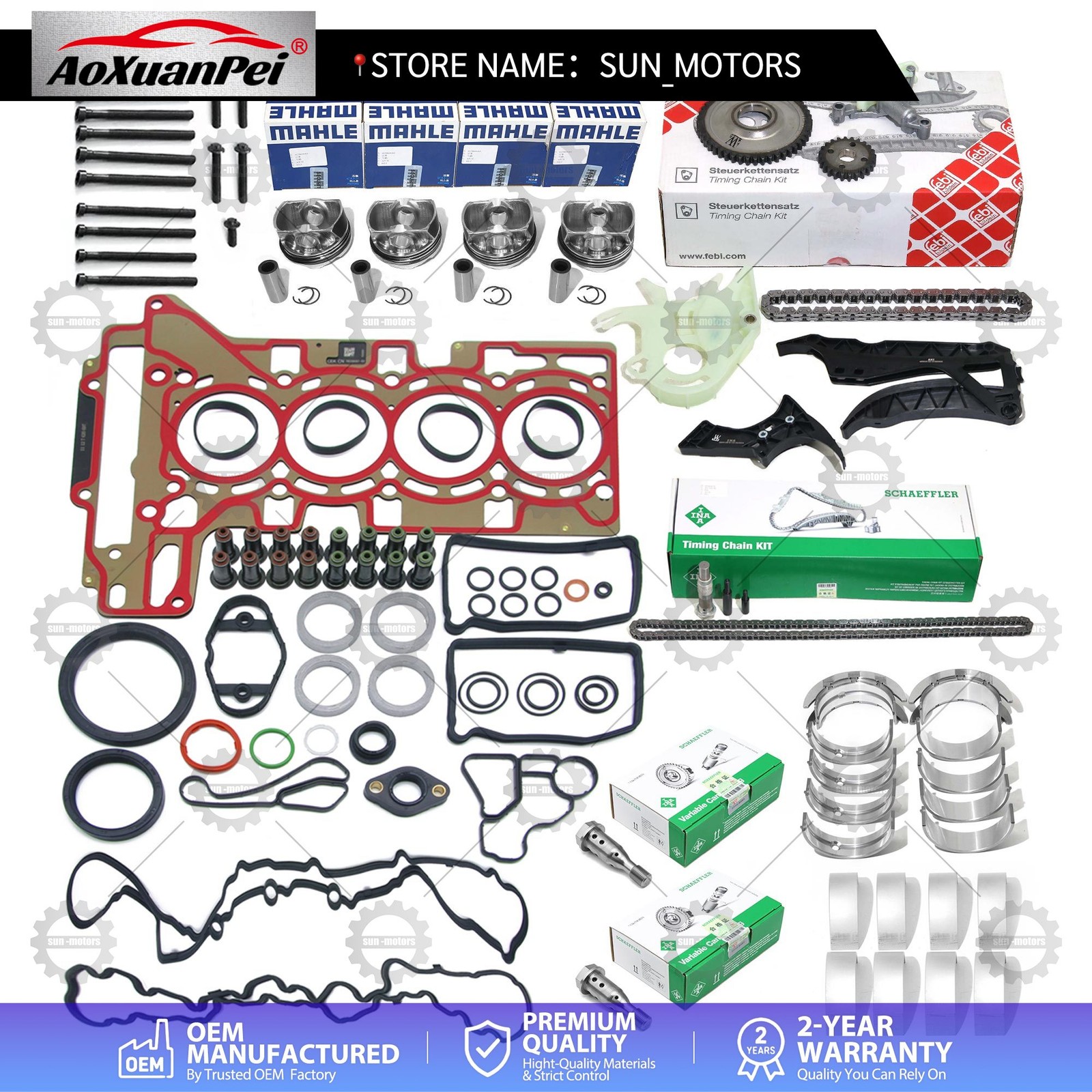 Engine Overhaul Pistons Gasket Kit For BMW N20 CR 11:1 320i F30 F32 F10 E84 F25