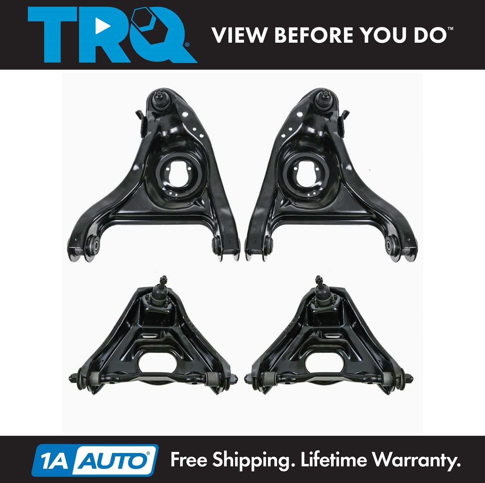 TRQ Front Upper & Lower Control Arms w/ Ball Joints 4 Piece Set for Chevy Buick