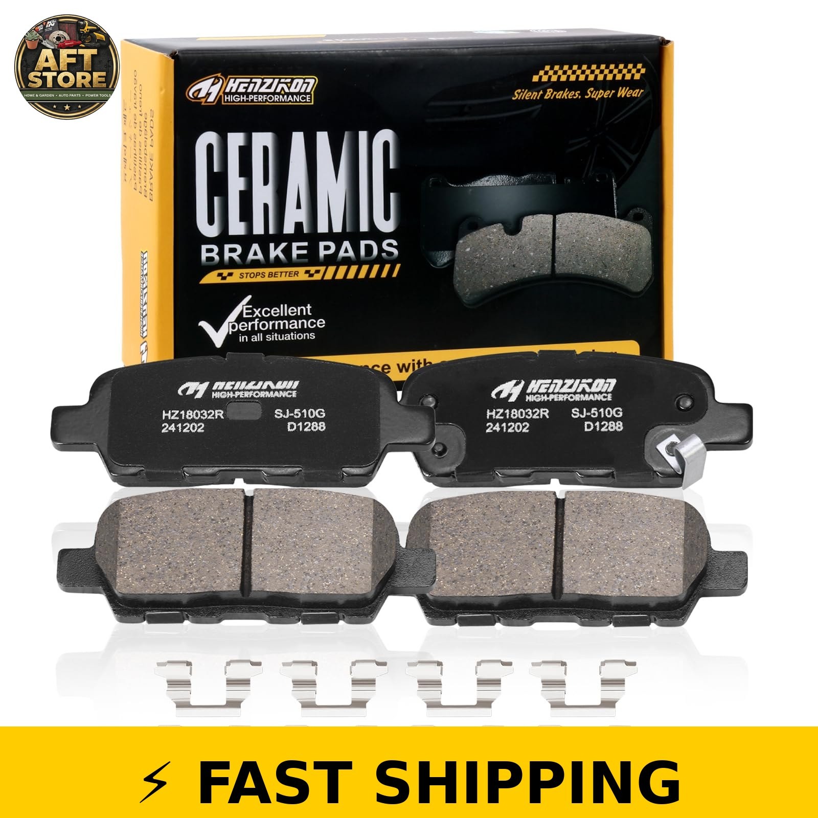 HYFTJYZ Ceramic Rear Brake Pads for Nissan & Infiniti Vehicles