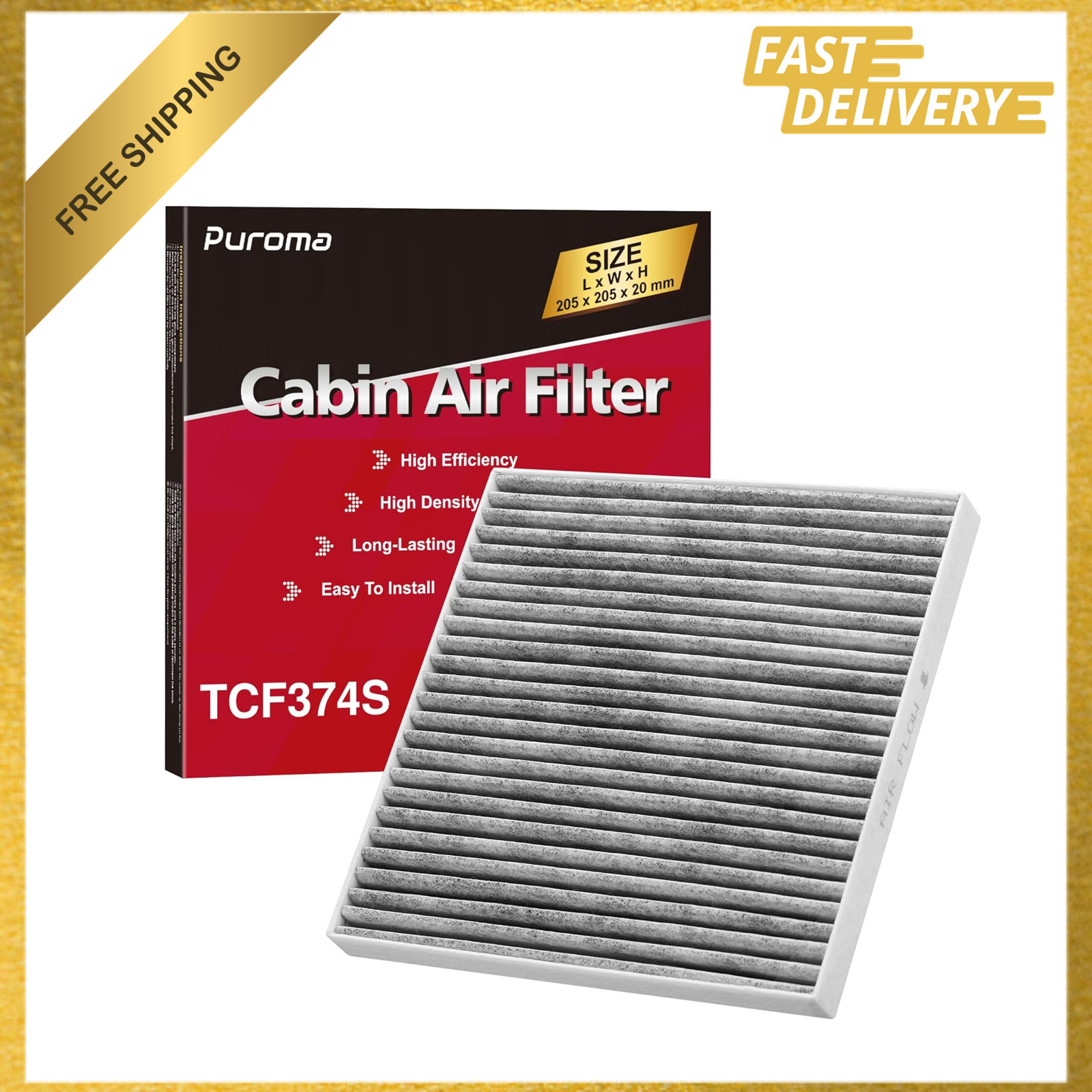 Cabin Air Filter with Activated Carbon, Replacement for CF10374 CP374 CAF1765