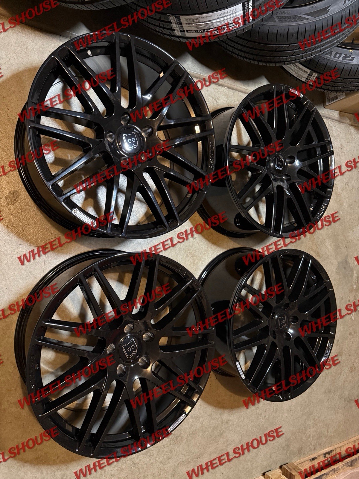 22×10 BRABUS WHEELS GLOSS BLACK RIMS 5×130 G WAGON G500 G550 G55 G63 FULL SET