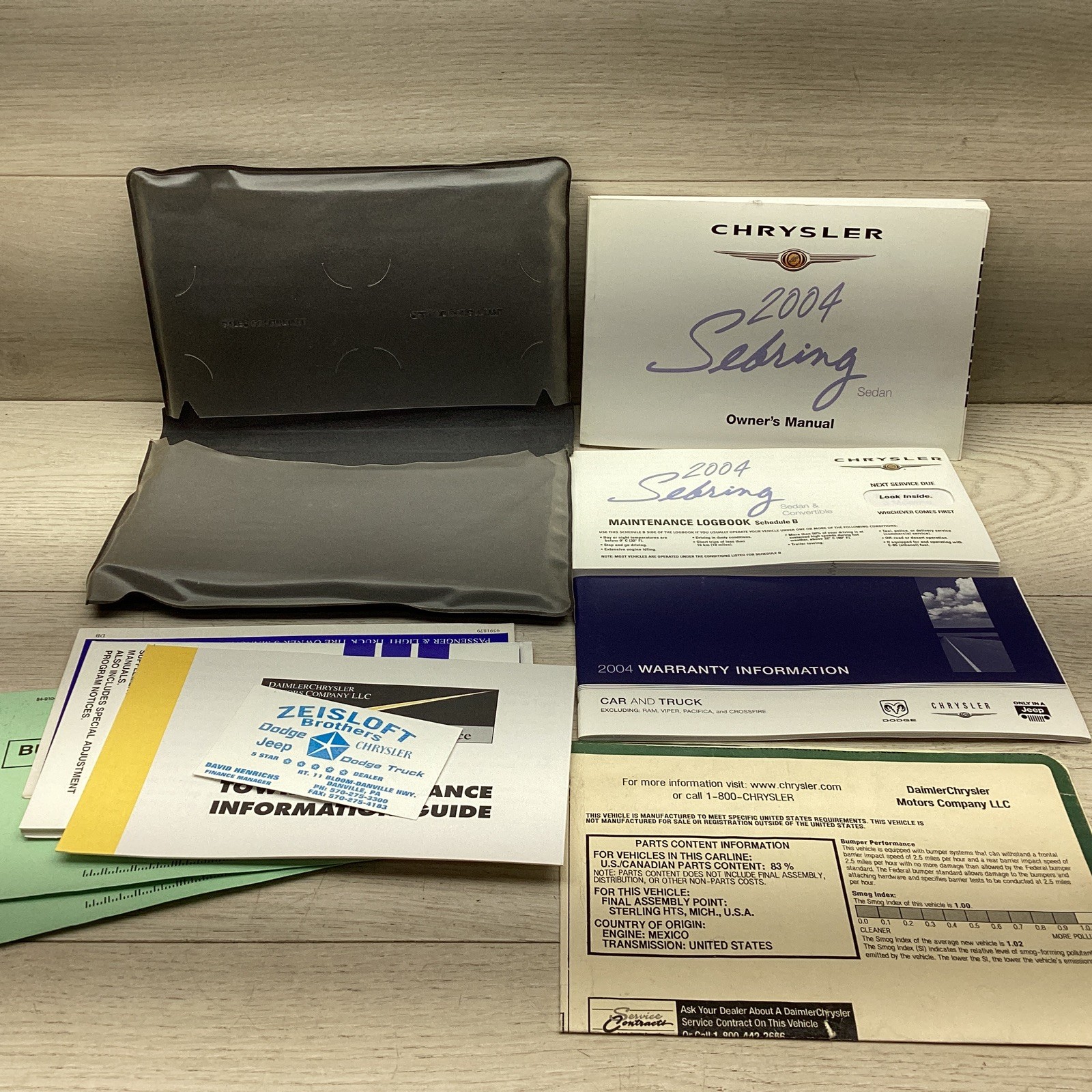 2004 Chrysler Sebring Convertible Owners Manual Set With Case OEM Original