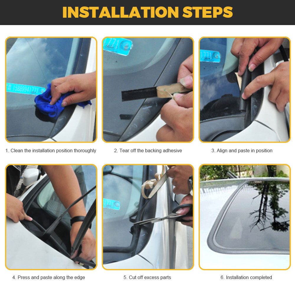 5M Rubber Sunroof Glass Weatherstrip Seal Weatherstrip Edge Molding For Ford