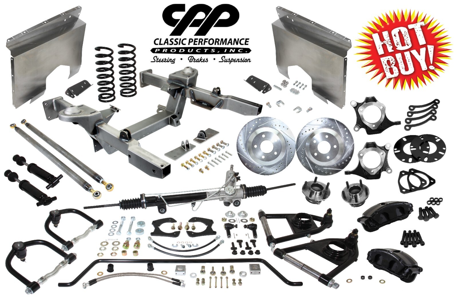 62-67 CHEVY II NOVA FRONT IFS MUSTANG 2 BLACK CPP C7 VETTE 13′ BRAKE