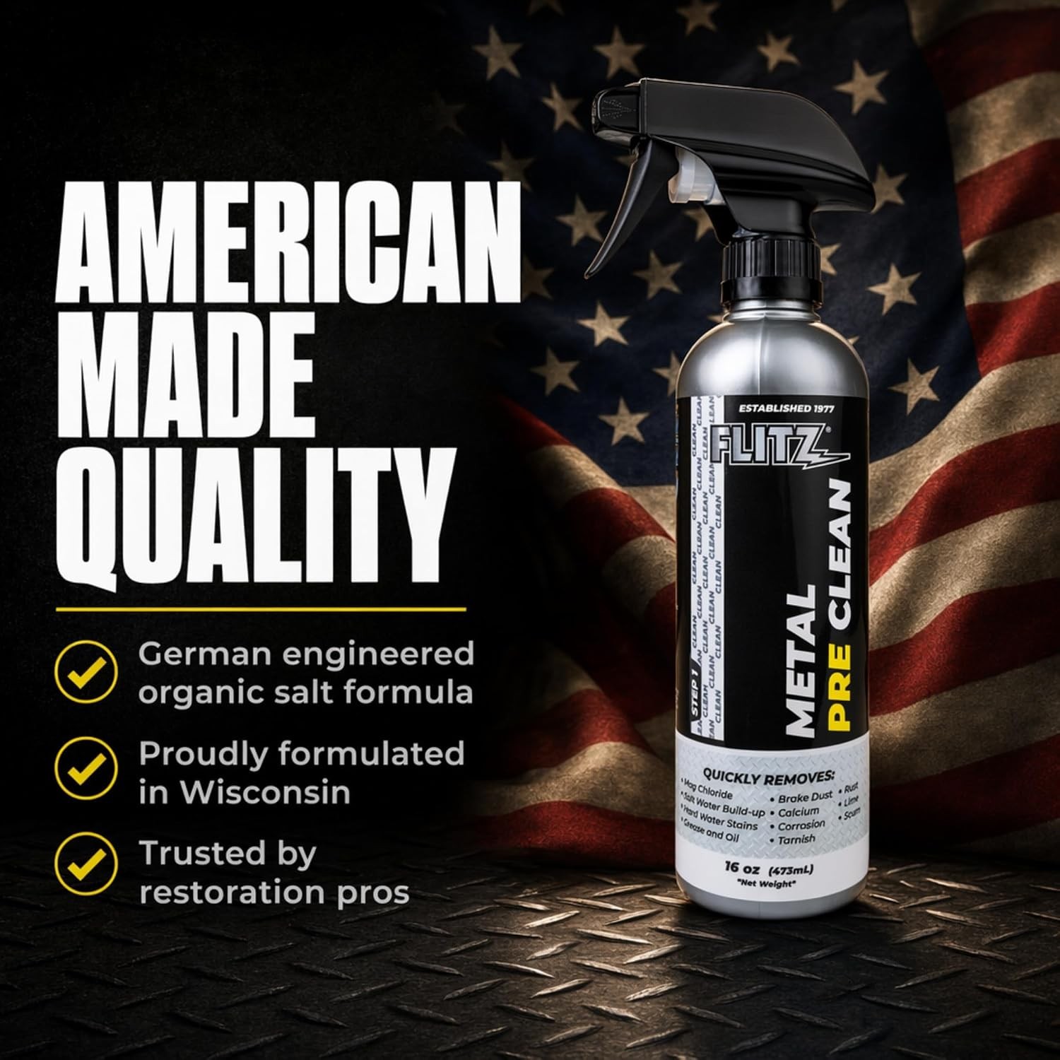 FLITZ All Metal Pre Clean 16oz/473ml AL 01706 (SEE VIDEO)
