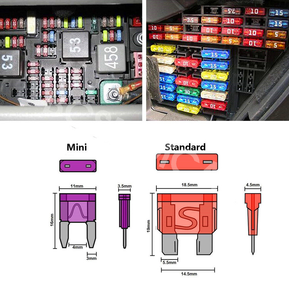 140Pcs Car Blade Fuse Medium Mini Standard Fuses Set 5A 7.5A 10A 15A 20A 25A 30A