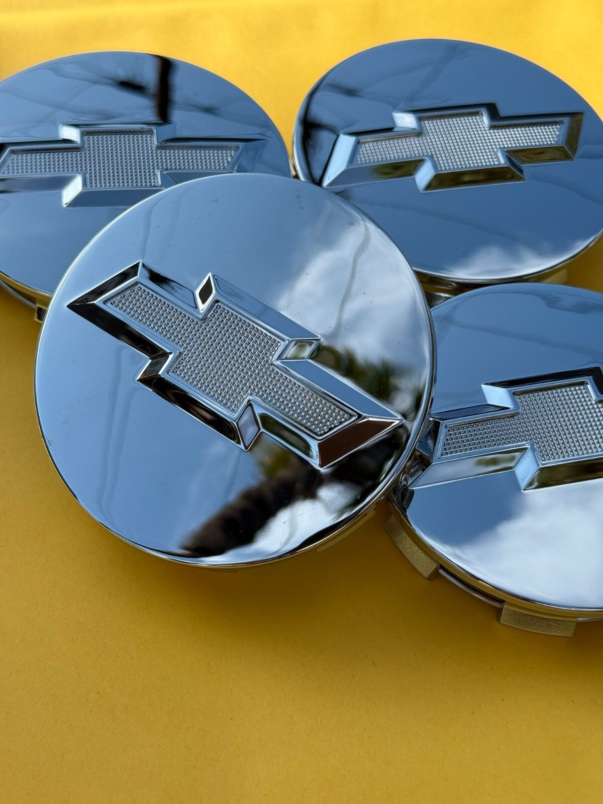 4 X Chevrolet Full Chrome Center Caps 83MM, Satisfaction Guaranteed!