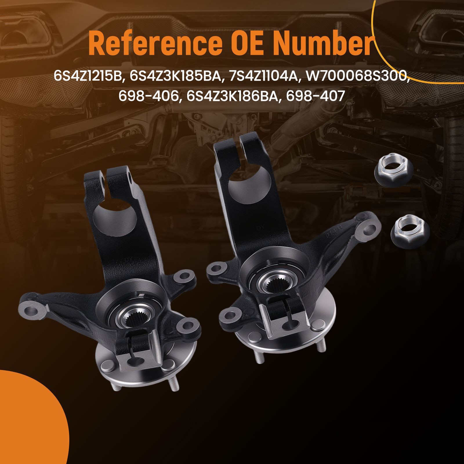 Left Right Front Steering Knuckle Pair for Ford Focus 2006-2011 LK003 LK004