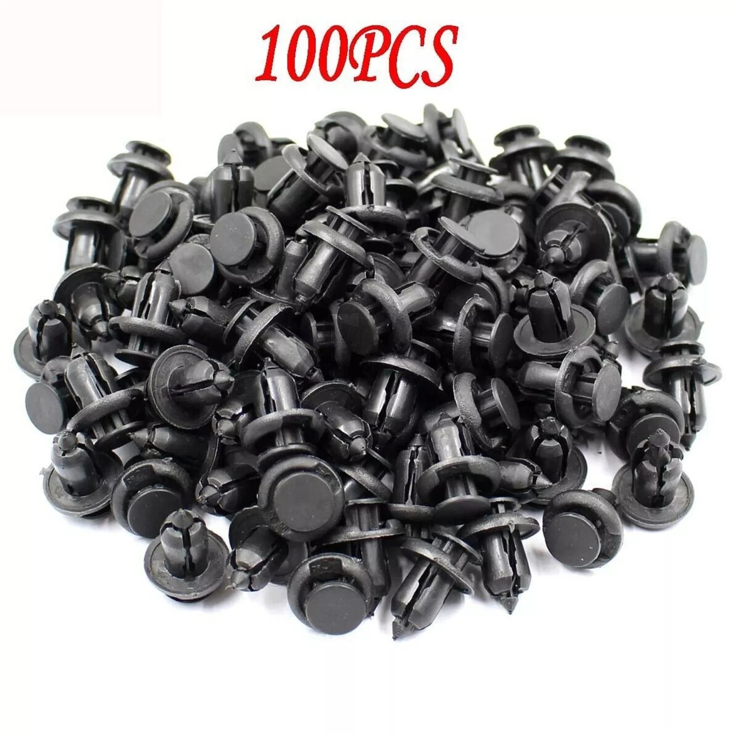 100Pcs Bumper Clips 10mm Hood Fender Push Rivets Retainer Fasteners For Honda