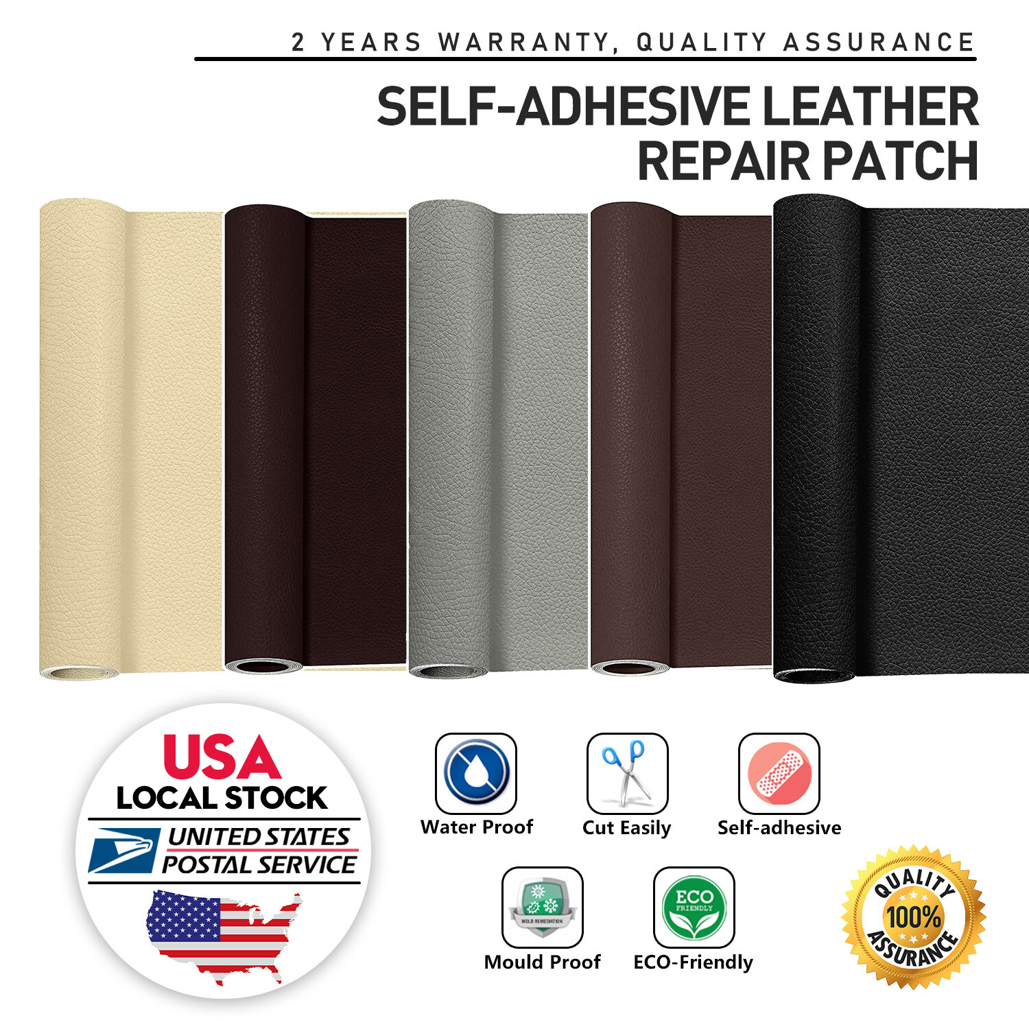 Leather Repair Self-Adhesive Patch Stick on Sofa clothing Patch Car Seat Bag US