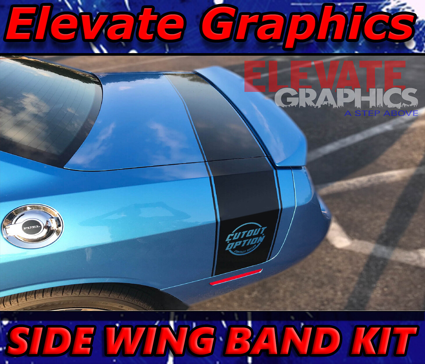 For Dodge Challenger Side Wing Band Graphics Vinyl Stripes Decals Stickers 15-21