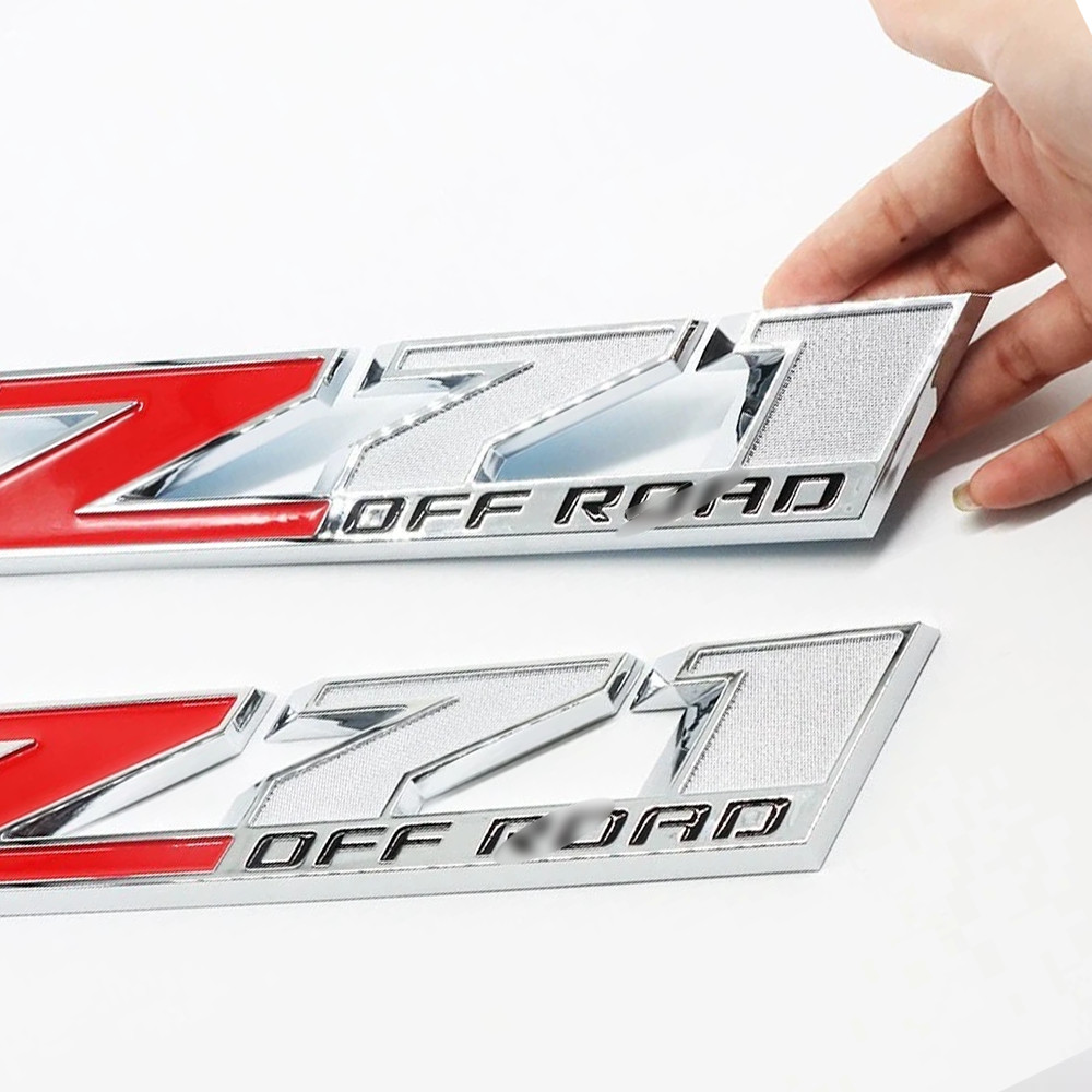 2Pc for Silverado 10 Inch Z71 Off Road Emblem Badge Truck Fender Tailgate Chrome