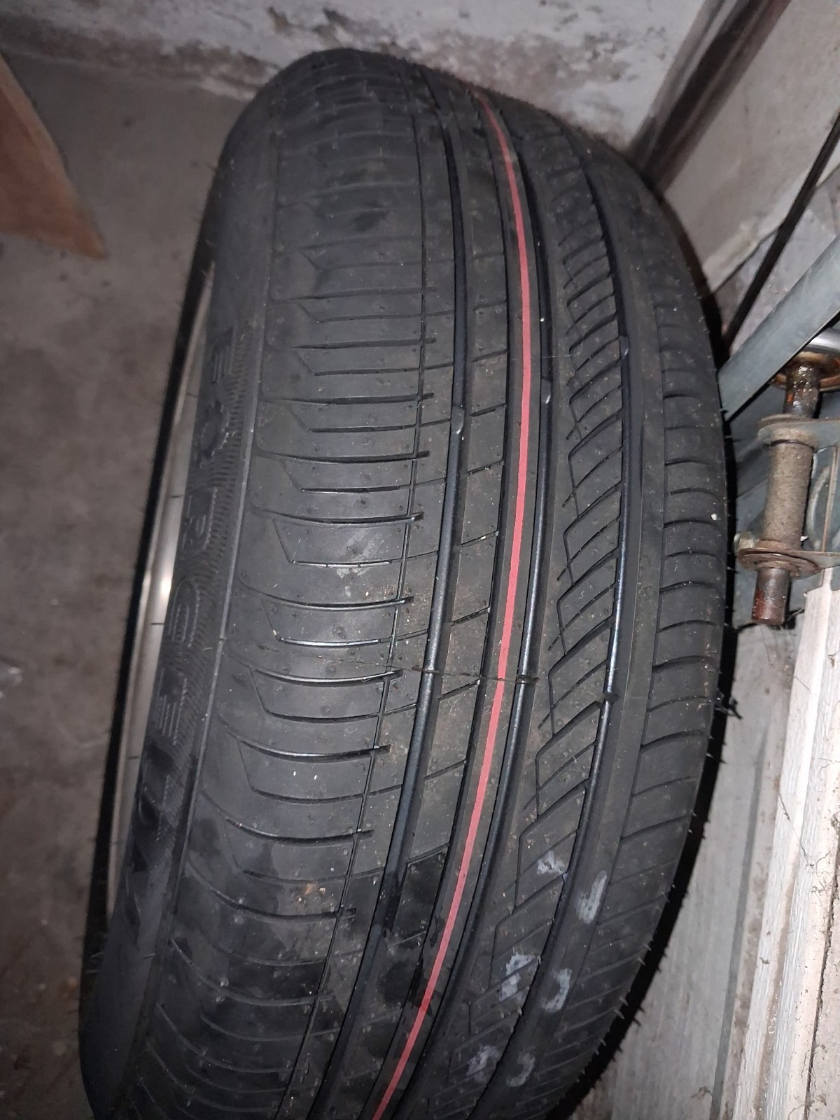 A pair of used wheels with BRAND NEW tires. 195 70r14 with a 5.5 lug pattern