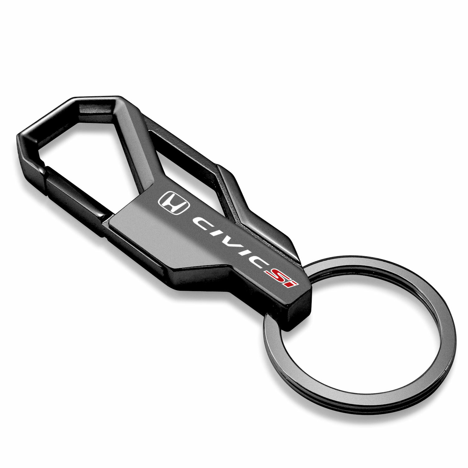 Honda Civic Si in Color Gunmetal Black Snap Hook Metal Key Chain Keychain