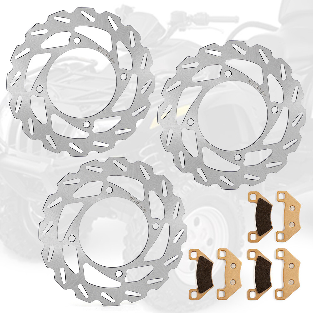 Front & Rear Brake Discs Rotors Pads For Arctic Cat 500 550 650 700 1000 TRV TBX