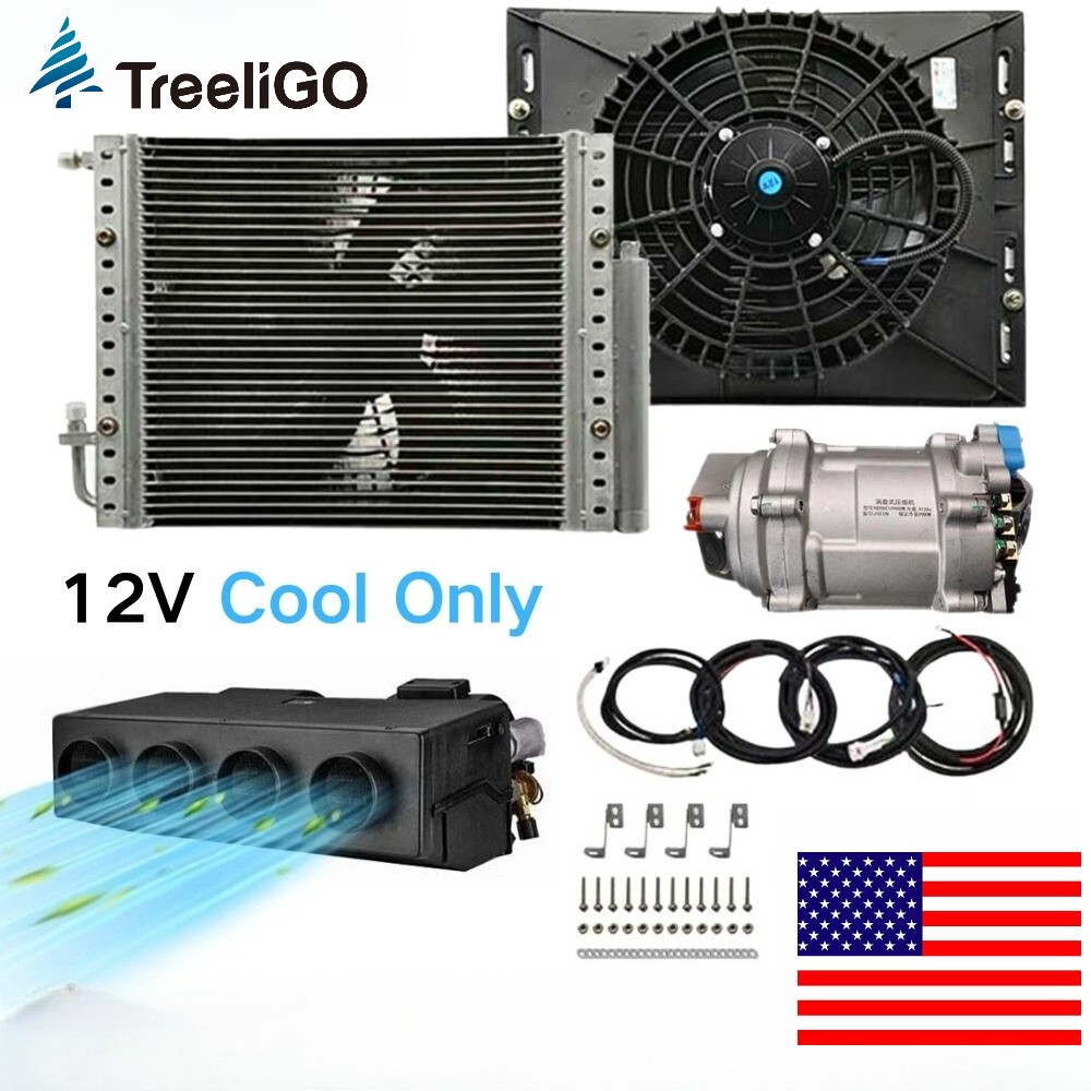 12V Car Air Conditioner Unit Underdash Electric Universal Truck AC Kit 10000 BTU