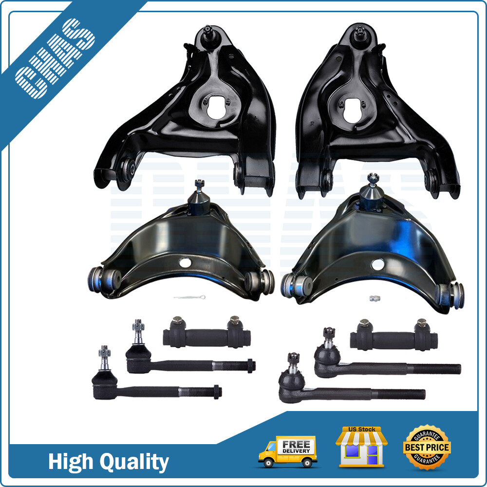 10x Front Lower Upper Control Arm Tie Rod End Kits For 1988-1999 Chevrolet C1500