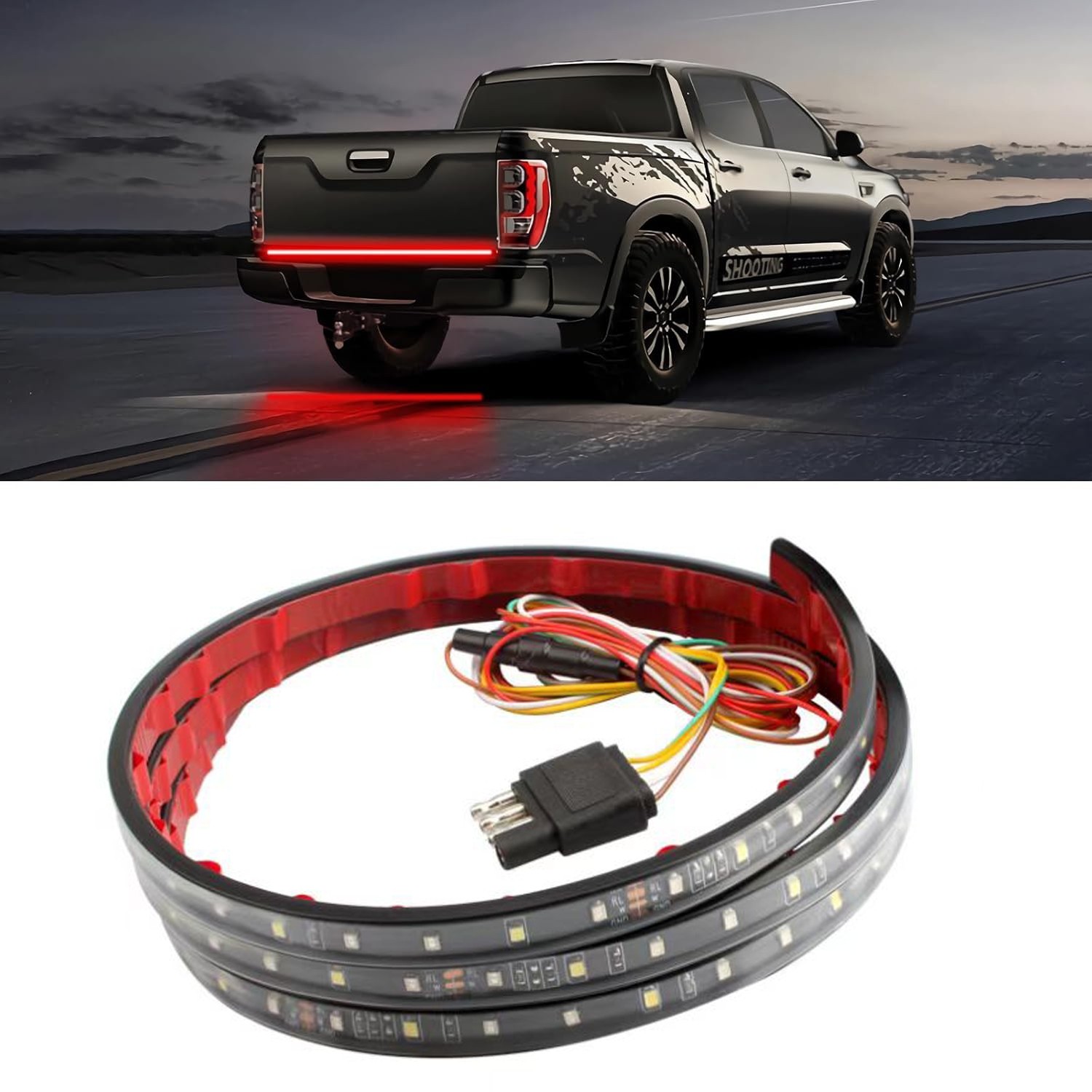 60″ LED Strip Tailgate Light Bar Reverse Brake Signal For Chevy Ford Dodge Truck