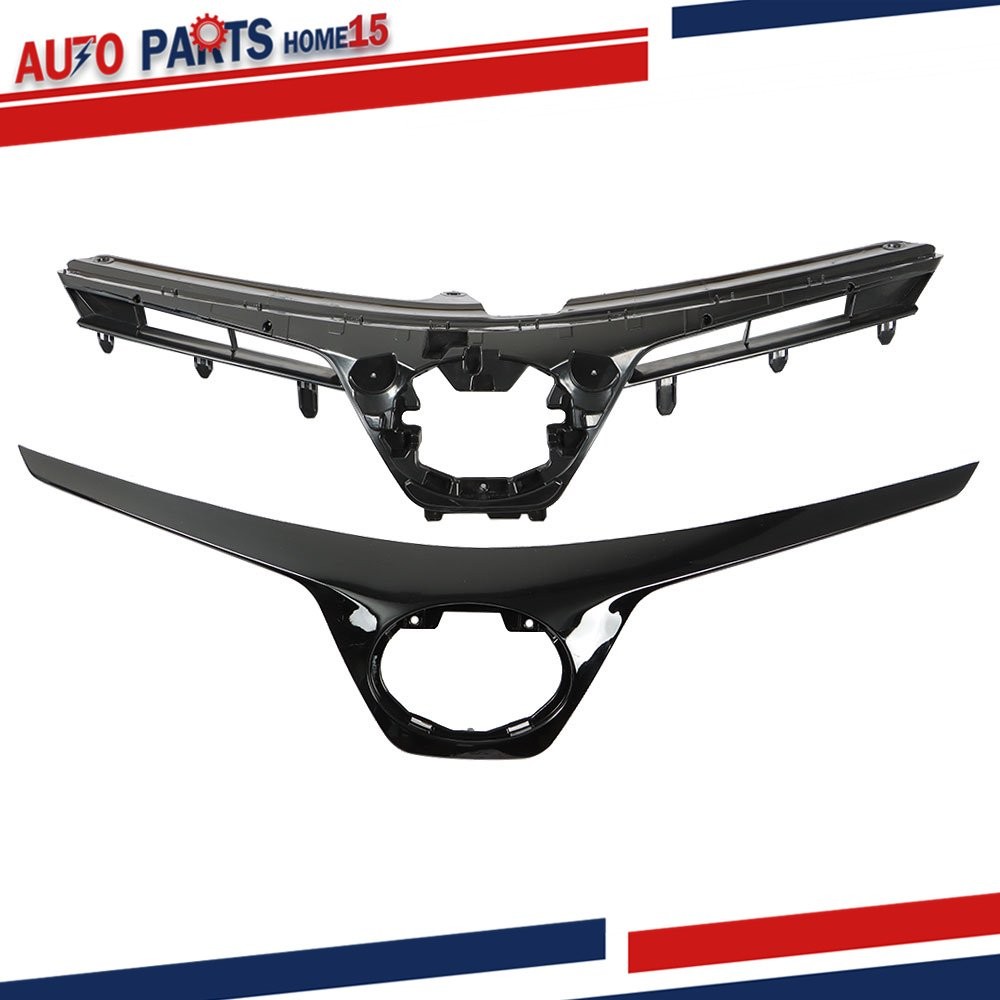Plastic Front Upper Grill Grille Black For Toyota Corolla SE XSE 2017 2018 2019
