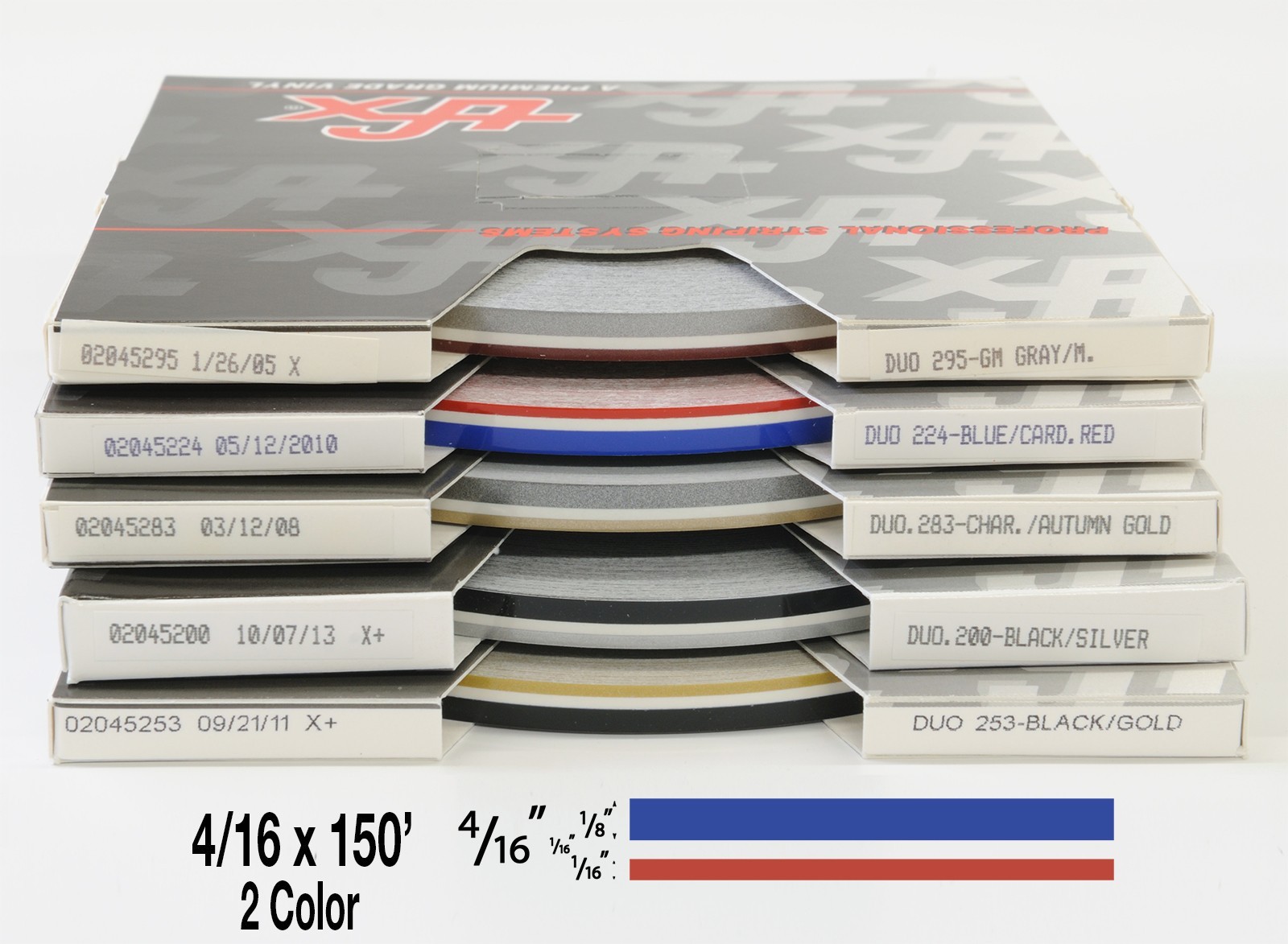 2 color (1/4″) 4/16″ x 150′ Roll of Auto Accent Pinstripe stripe Duotone
