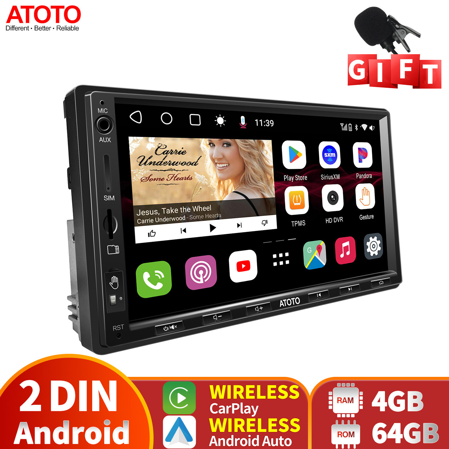 ATOTO S8 Ultra 7in DIN Car Stereo 4G LTE GPS NAVI Track NAVI Bluetooth RDS Radio