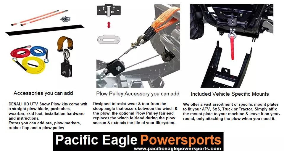 Kawasaki Mule Pro MX ~ 66″ Snow Plow Kit with a Straight Plow Blade