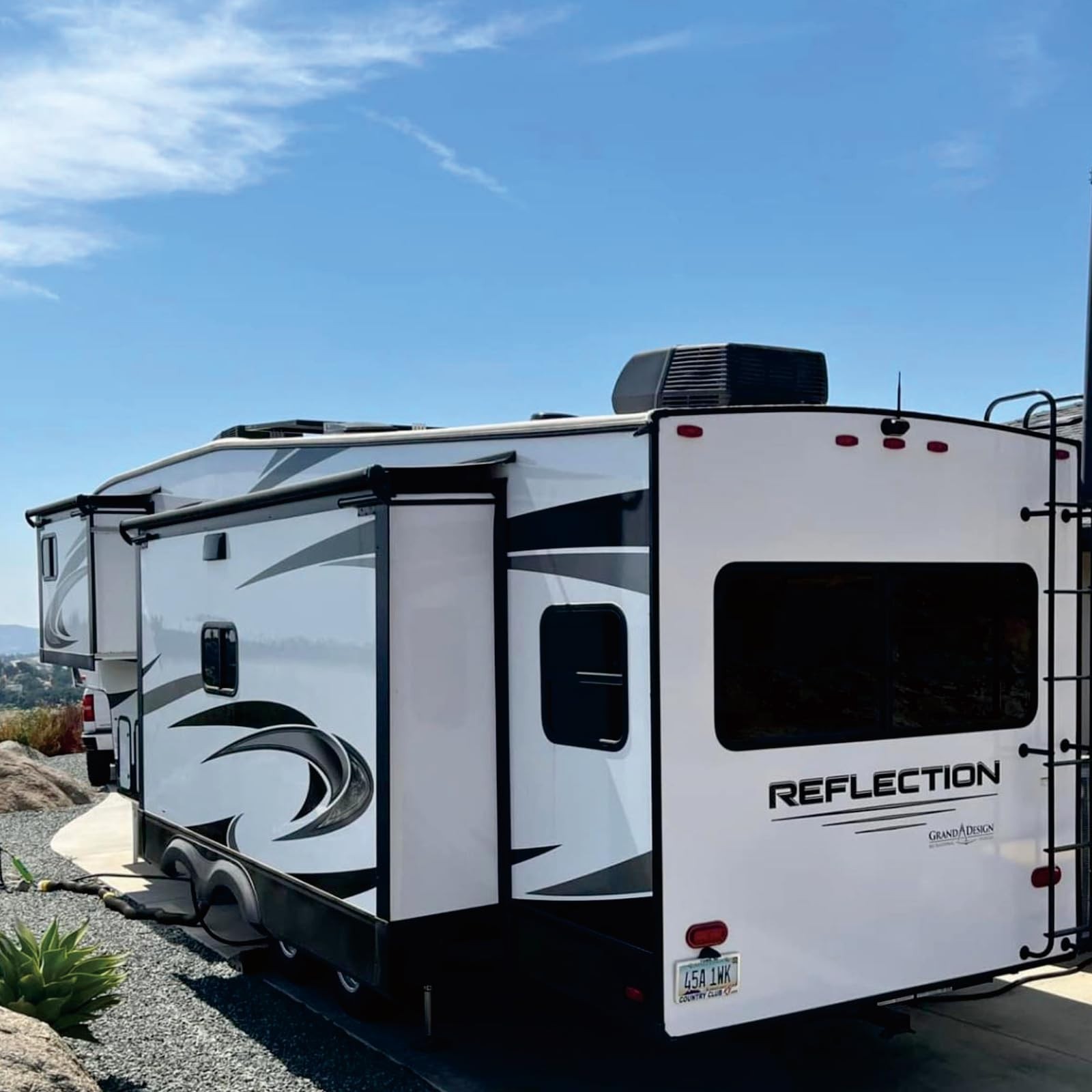 Universal RV Slide Out Awning Fabric Replacement – 49″ x 170″, Black Topper for