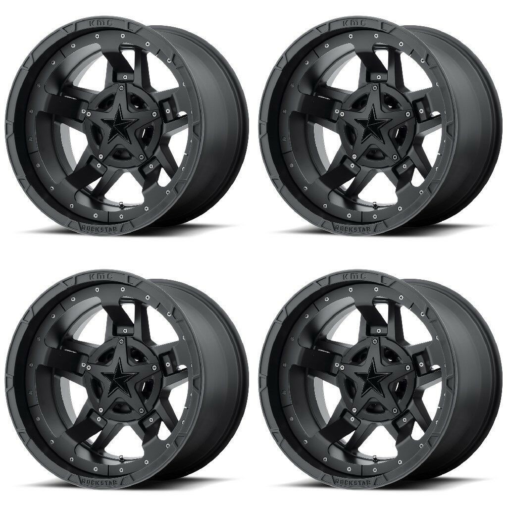 Set 4 XD XD827 Rockstar III 17×8 6×135 6×5.5 Matte Black Wheels 17″ 20mm Rims
