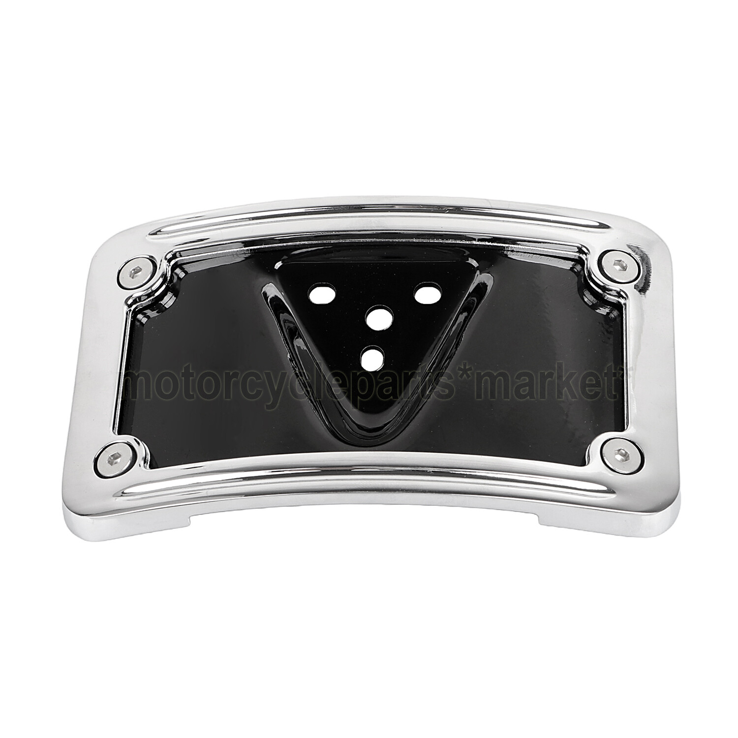 Chrome CNC Curved Laydown License Plate w/ Bracket For Harley Sportster XL Dyna