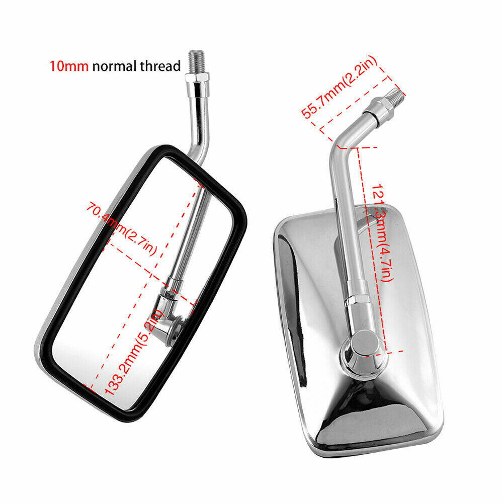 Rectangle Chrome Motorcycle Side Mirror For Honda Rebel 250 CMX250C 300 CMX300