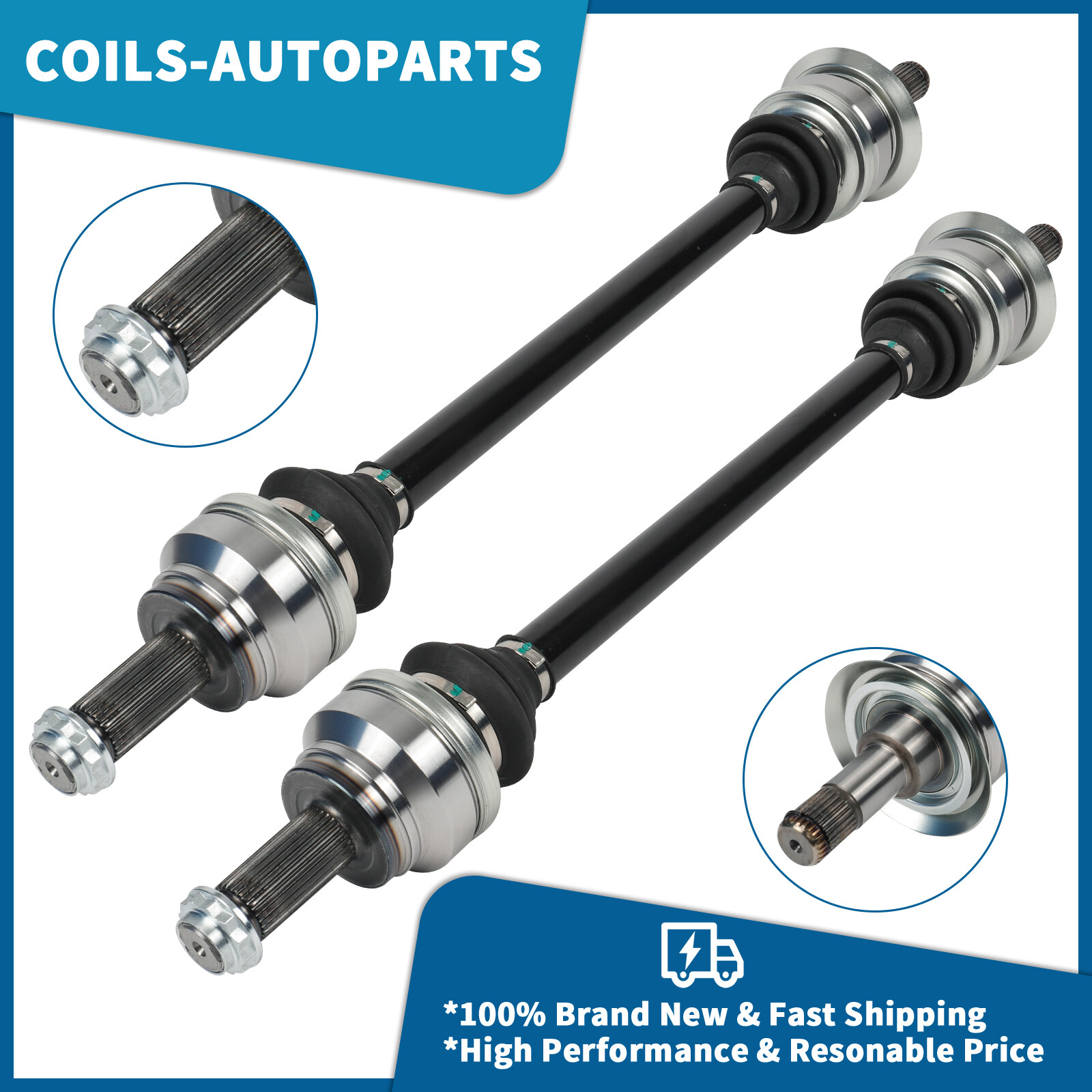 Pair Rear LH RH CV Axle Shaft for BMW X5 4.8L 2007-2009 for X6 3.0L 2015-2019