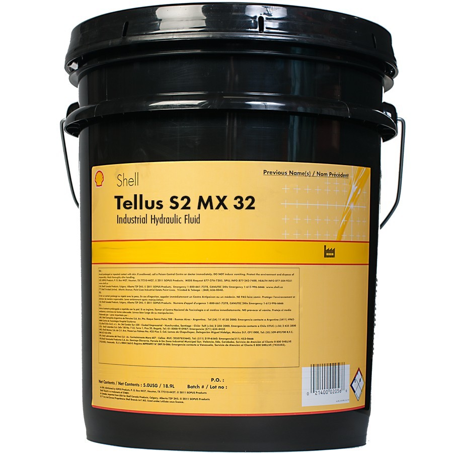 Shell Tellus S2 MX 32 Hydraulic Oil Fluid, 1 – 5 Gallon Pail | 550045425