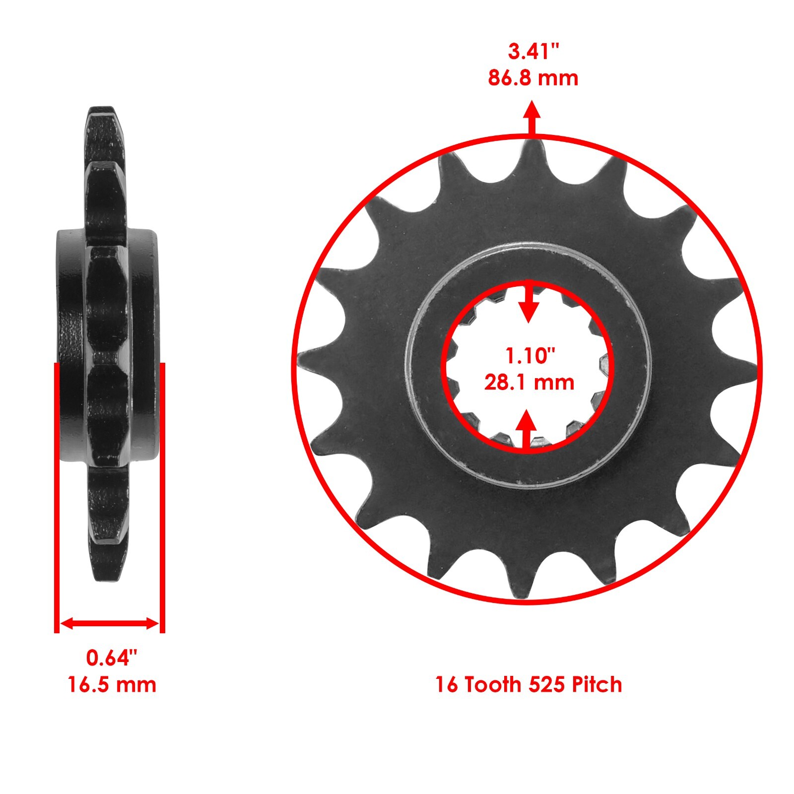 Red Drive Chain And Sprocket Kit for Honda CBR600F4 1999 2000 525-Chain