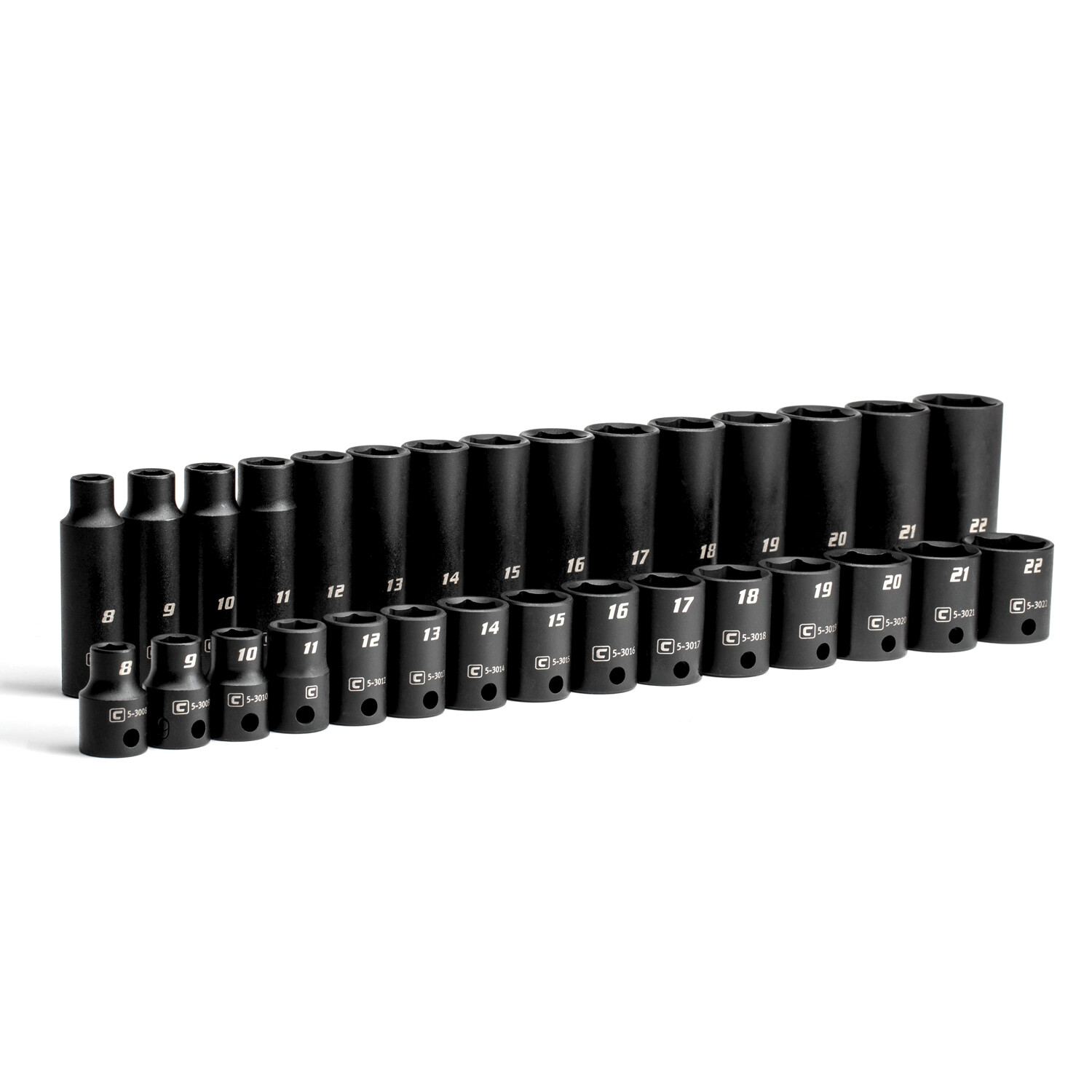 Capri Tools 3/8 in. Drive Shallow and Deep Impact Socket Set, Metric, 30-Piece