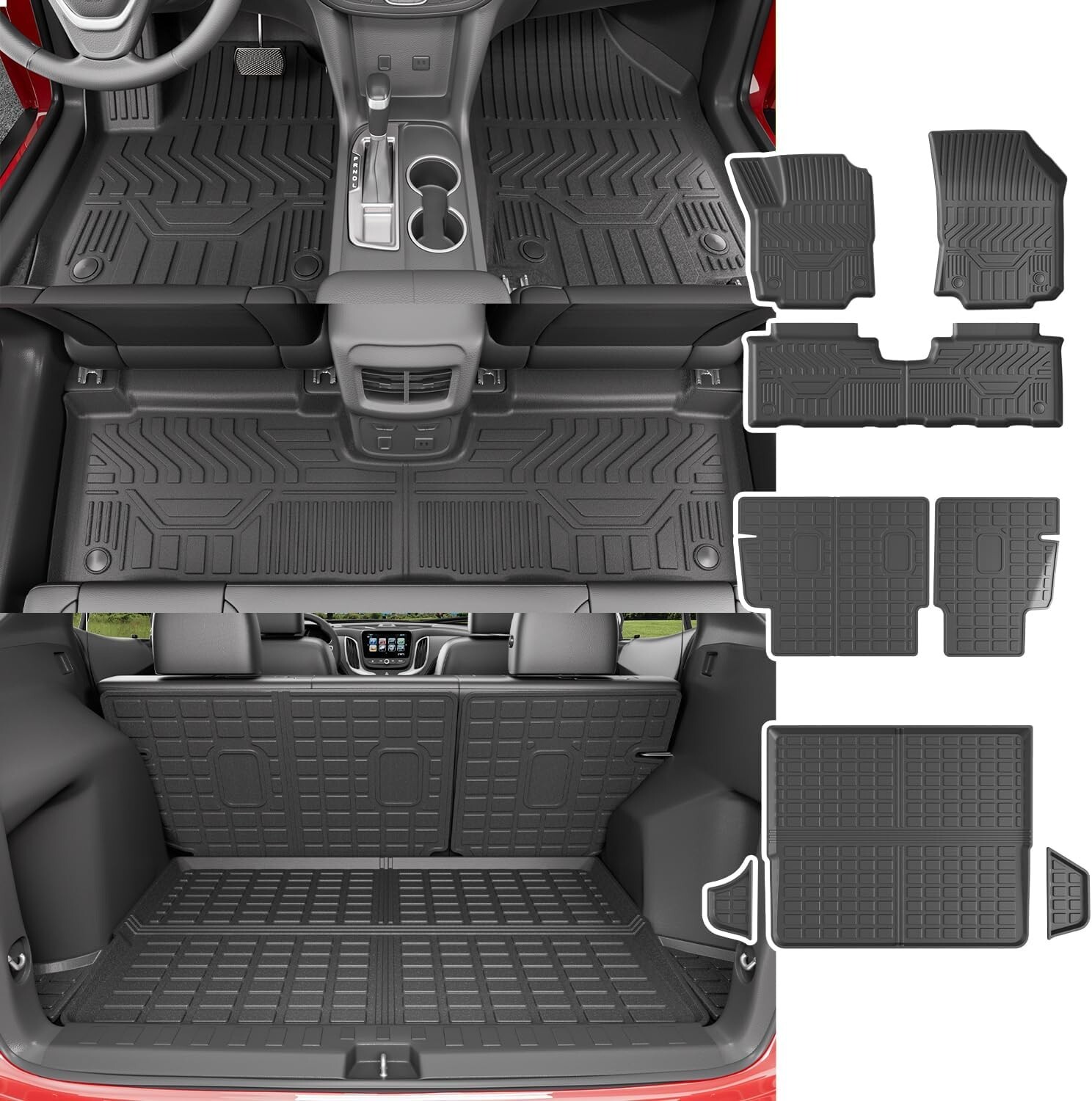For 2018-2024 Chevrolet Equinox GMC Terrain Floor Mats Cargo Mats Trunk Liners