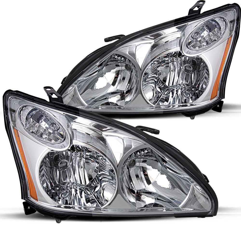 For 2004-2009 Lexus RX350 RX330 Halogen Chrome Headlights Headlamps NOT HID L+R