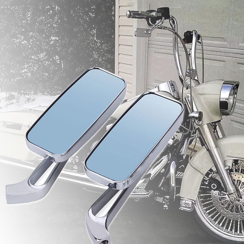 Rectangle Motorcycle Mirrors For Harley Cruiser Bobber Chopper Softail Sportster