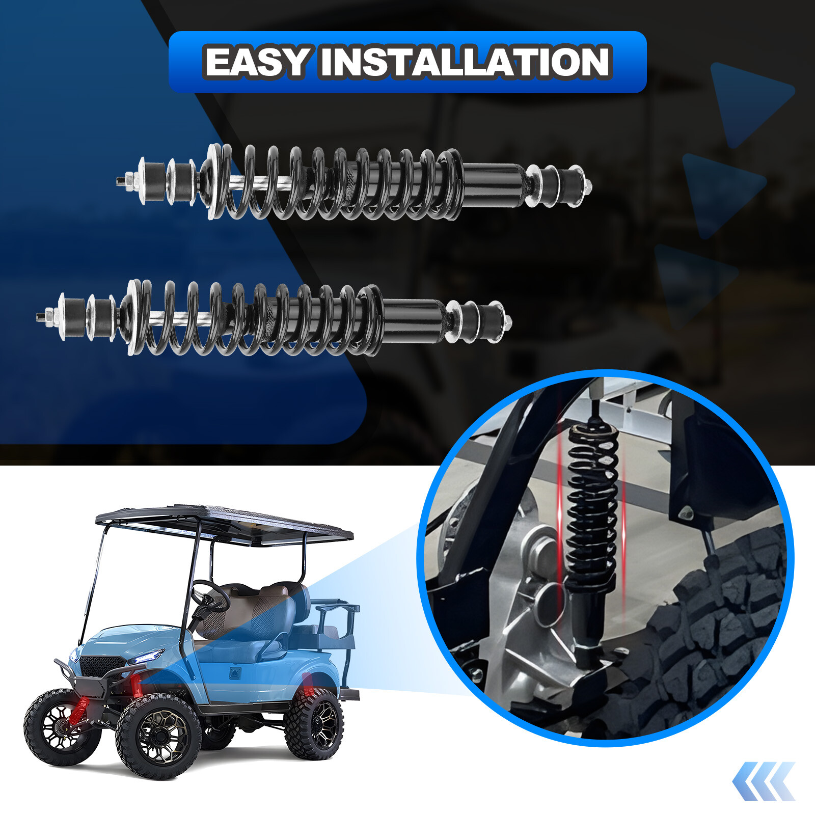 Golf Cart Heavy Duty Front/Rear Shock Absorber Kit for EZGO TXT 94-up 70928G01