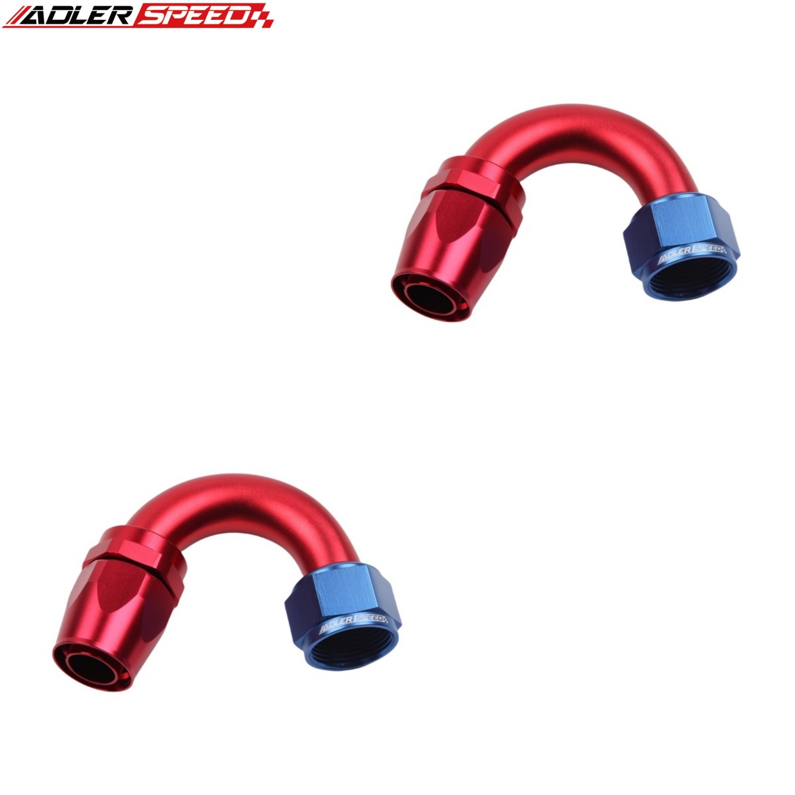 2x 150 Degree -16AN AN16 Swivel Aluminum Hose End Fitting Adapter Red/Blue US