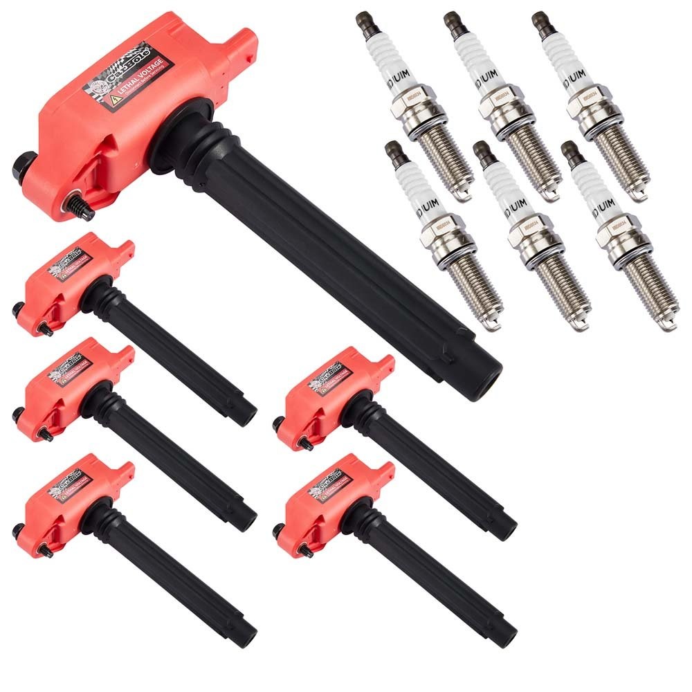 6 Pack Ignition Coil & Spark Plug For Dodge Chrysler Ram Jeep Wrangler 3.6L V6