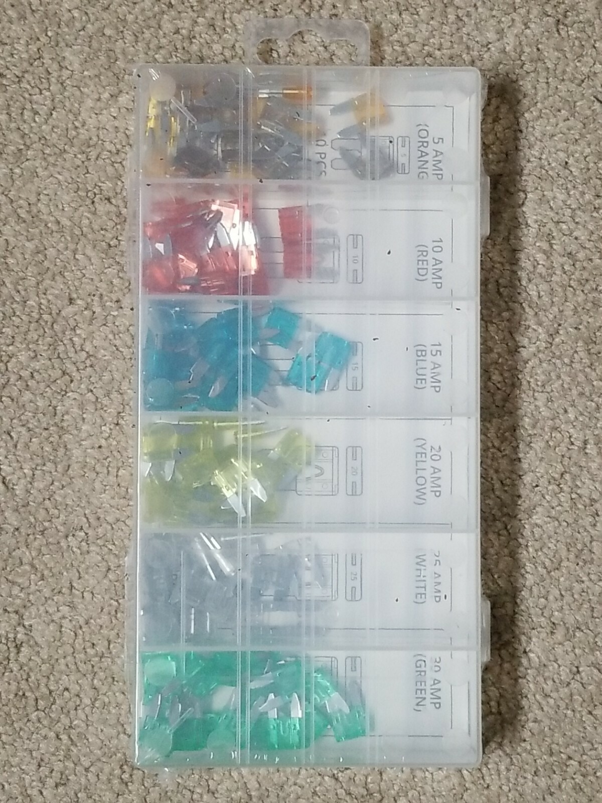 120 Piece Mini Assorted Car Fuse Set 7 Color Coded Of Most Common