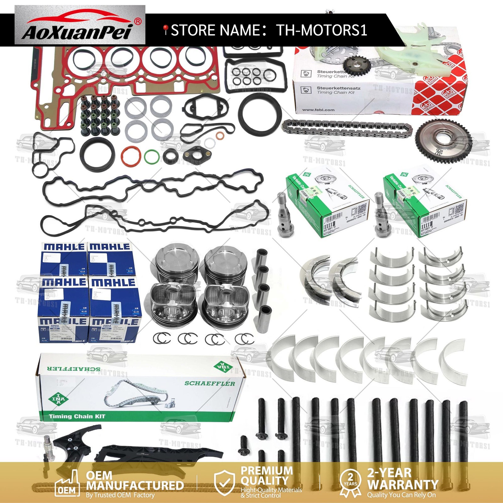 Engine Overhaul Pistons Gasket Kit For BMW N20 CR 11:1 320i F30 F32 F10 E84 F25