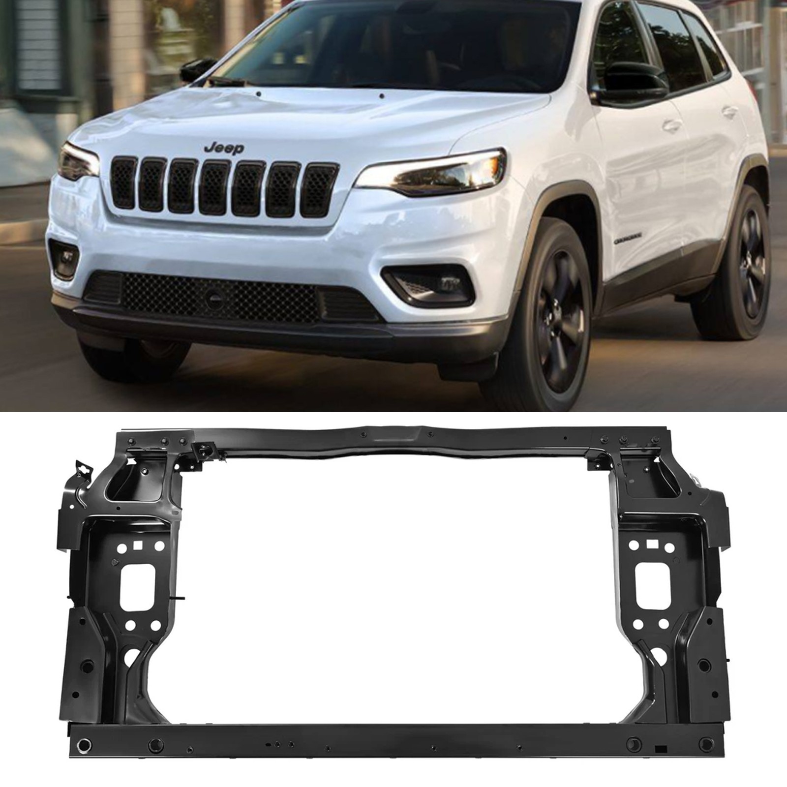 New Black Radiator Support Core Bracket Assembly For 2019-2023 Jeep Cherokee