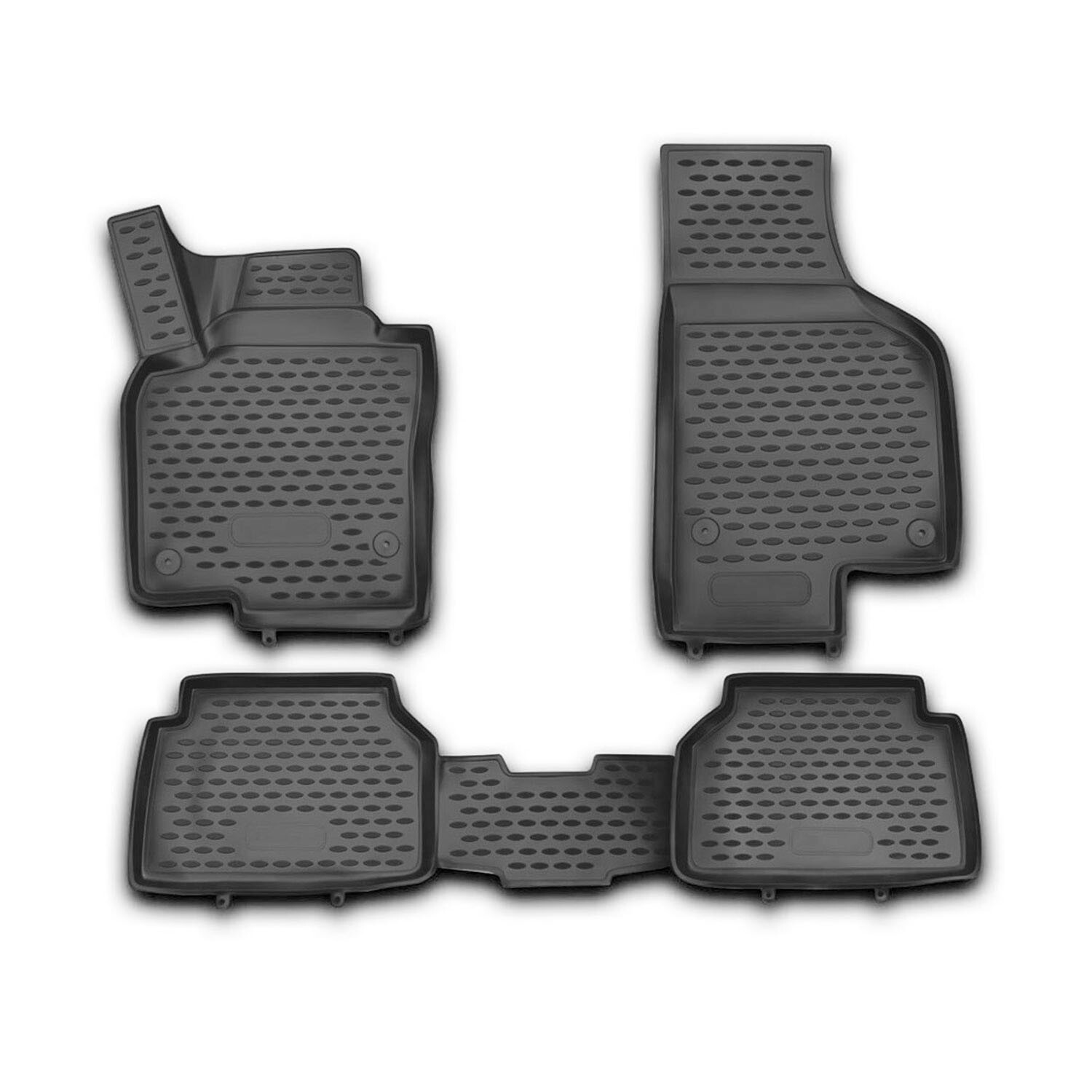 OMAC Floor Mats Liner for VW Tiguan 2009-2018 Black TPE All-Weather 4 Pcs
