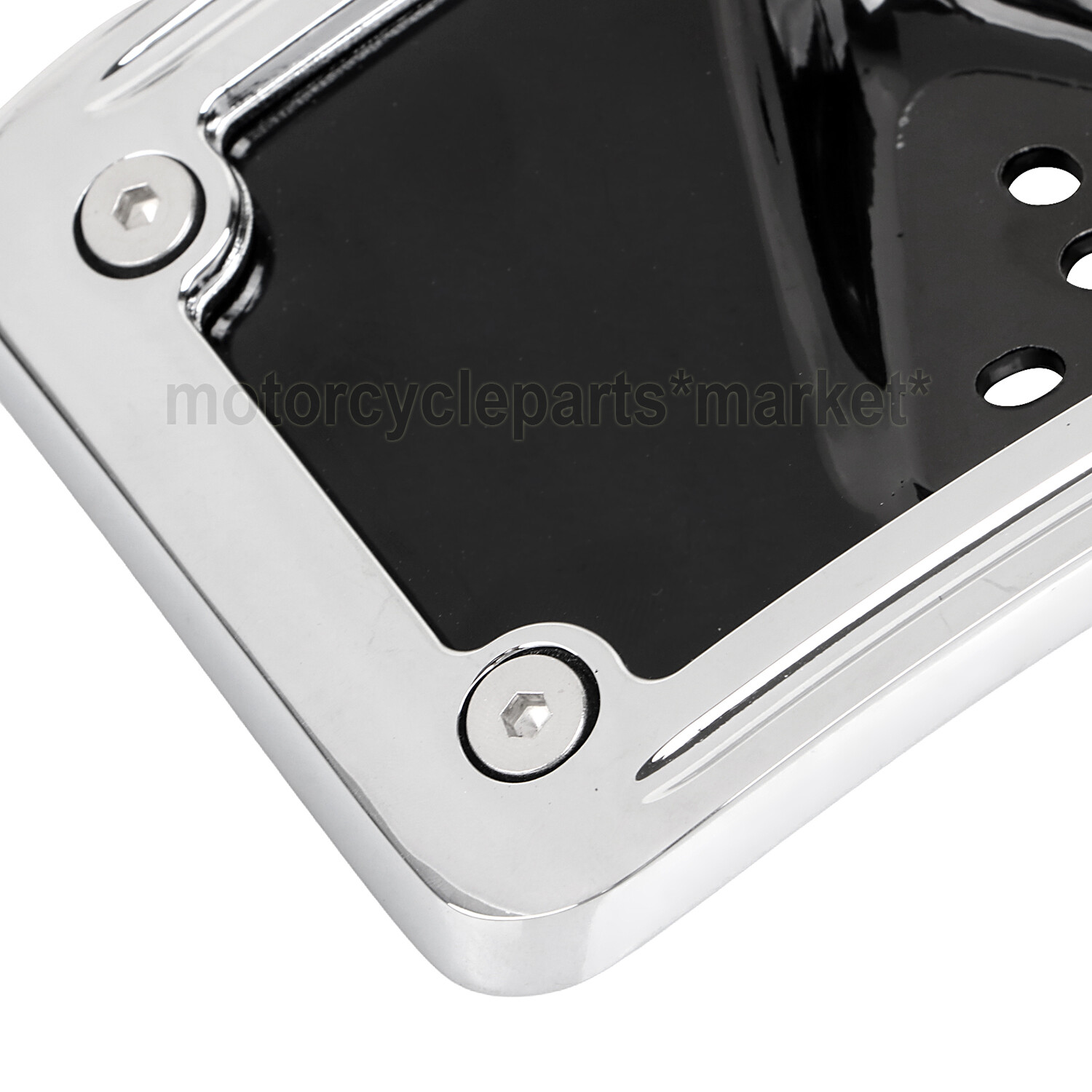Chrome CNC Curved Laydown License Plate w/ Bracket For Harley Sportster XL Dyna