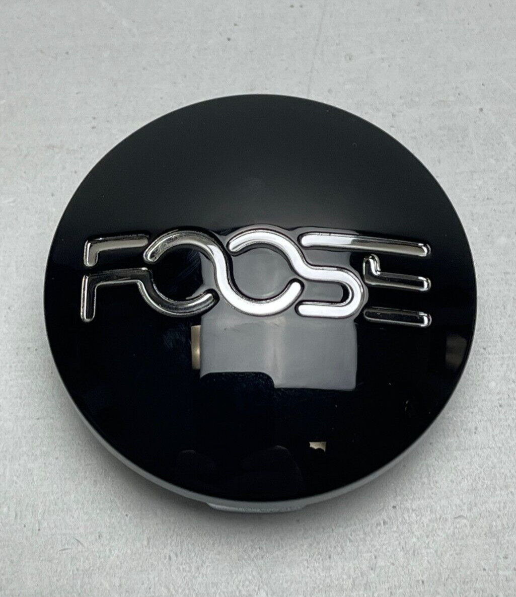 *USED Foose Gloss Black/Chrome Logo Snap In Wheel center Cap 7810-15 1121K63