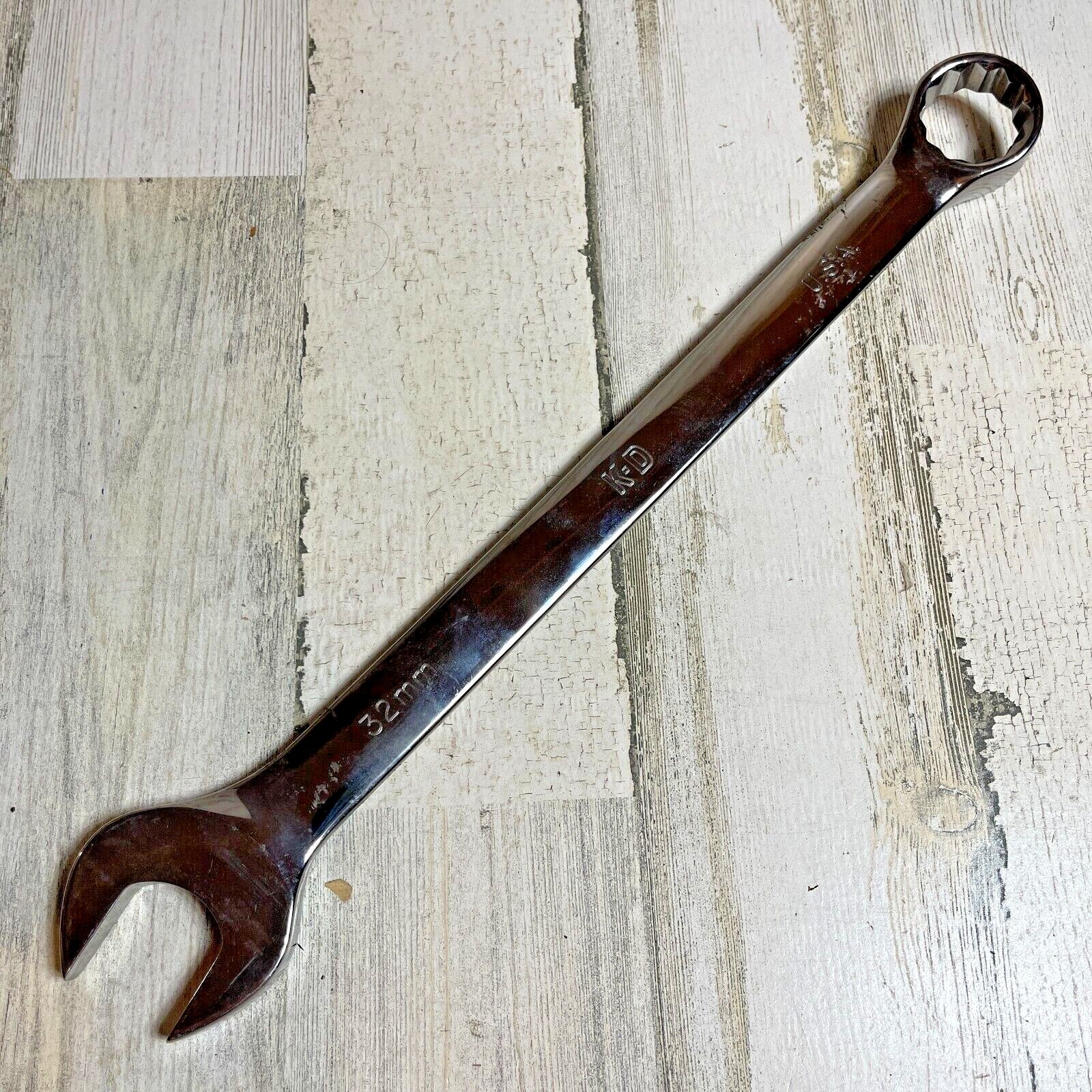 “K-D” Polished Chrome Combination Wrench, “32MM” USA 12pt, Part # 63532 KD