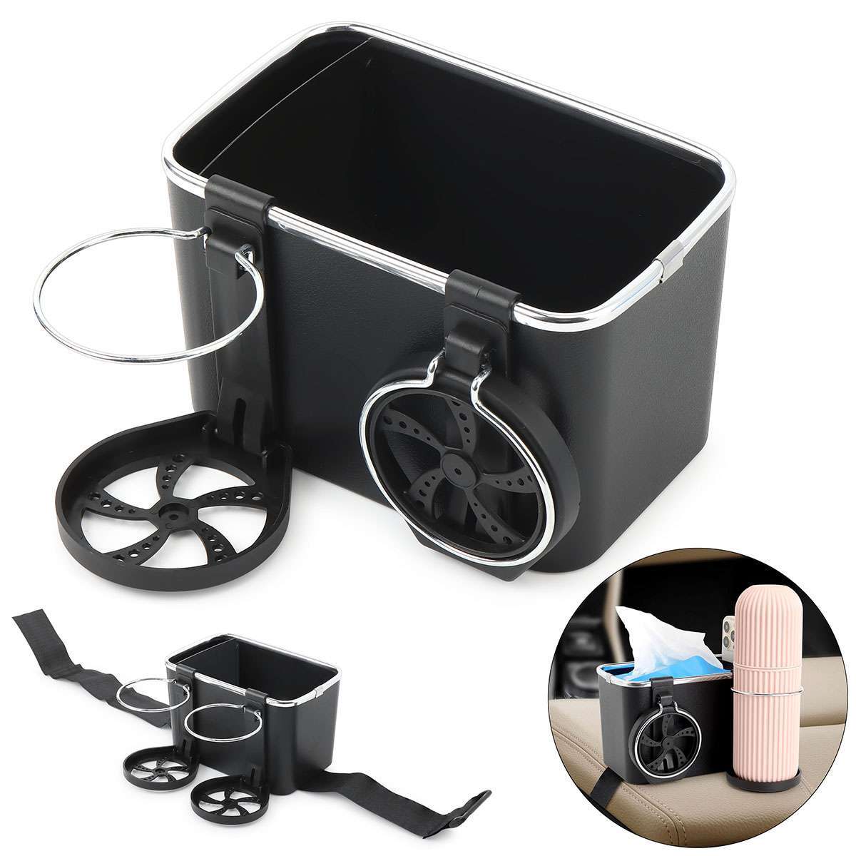 Car Auto Armrest Box Cushion Pad Center Console Storage Box With Cup Holder SALE